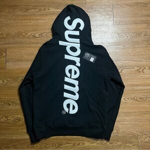 Supreme Black Hoodie with Bold White Logo